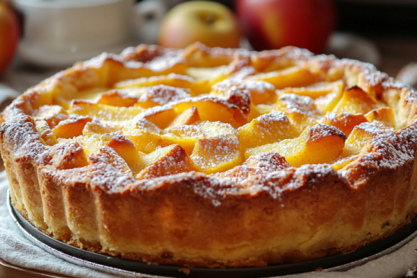 Этот яблочный пирог &mdash; настоящее чудо! Сочный, как лучший торт, а готовится за минуты