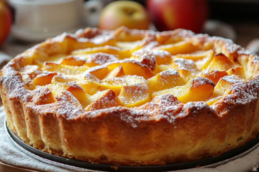 Этот яблочный пирог &mdash; настоящее чудо! Сочный, как лучший торт, а готовится за минуты