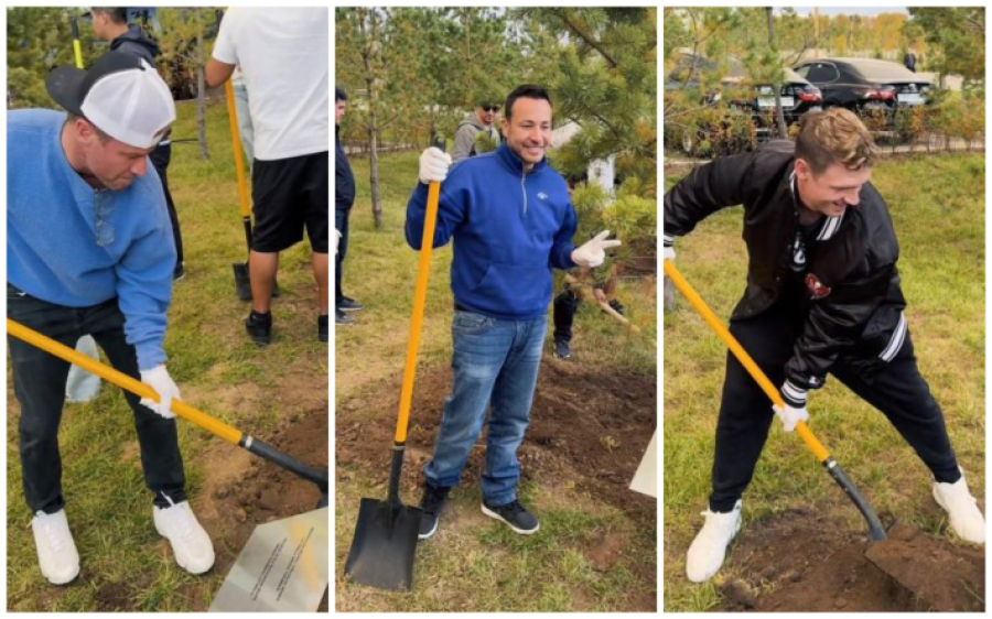 Группа Backstreet Boys сажала деревья в новом Парке мира и согласия в Астане